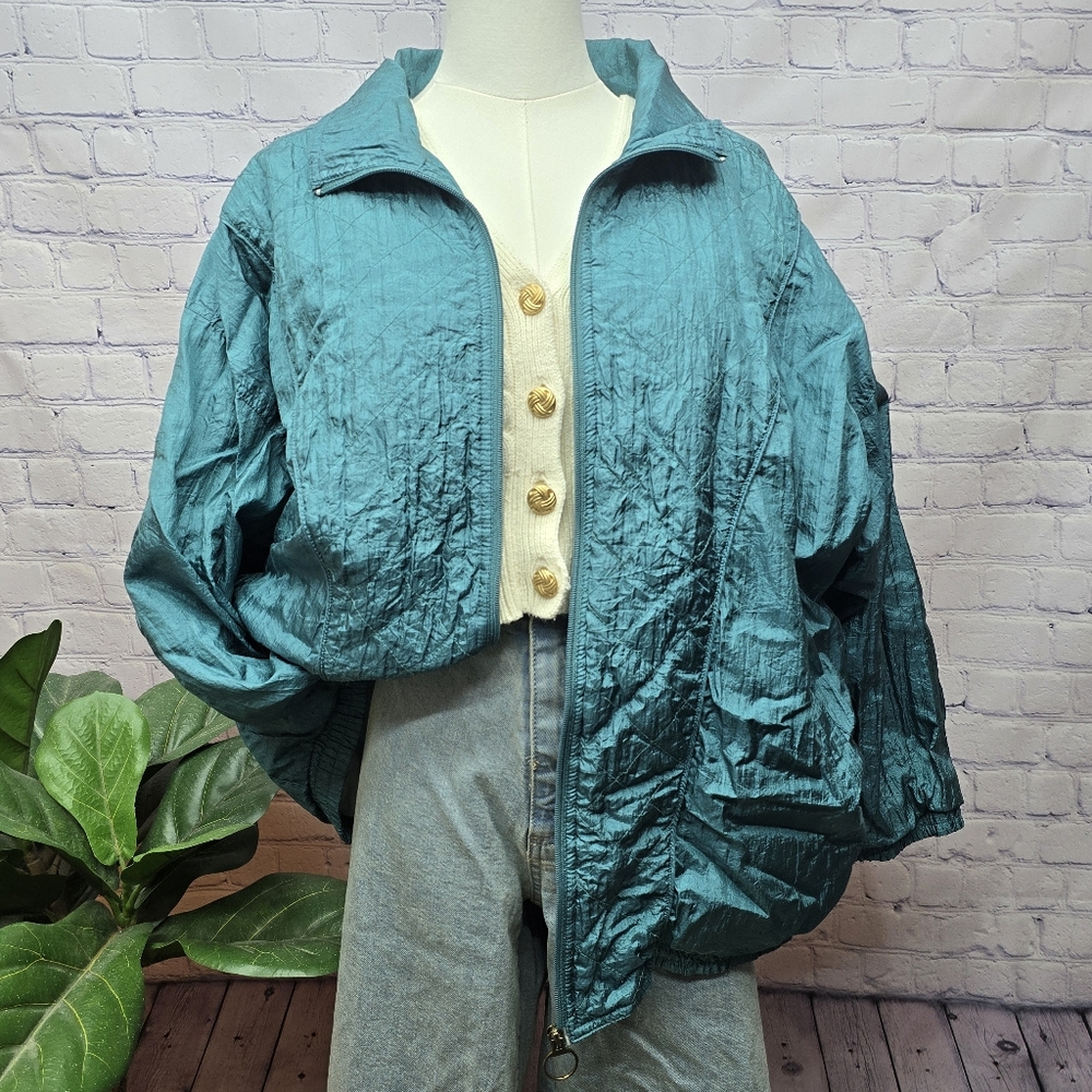 Vintage Kiks Retro Parachute Windbreaker- XL